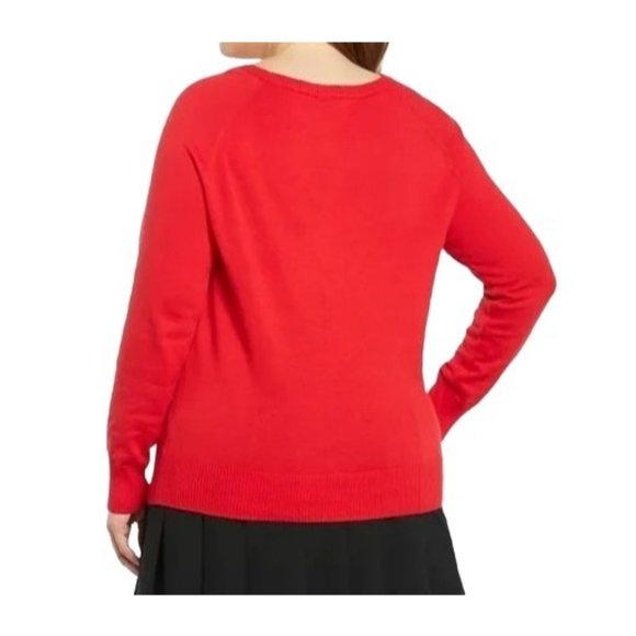 Torrid Bow Print Red Sweater Size 00 M/L Medium Large - Picture 4 of 8